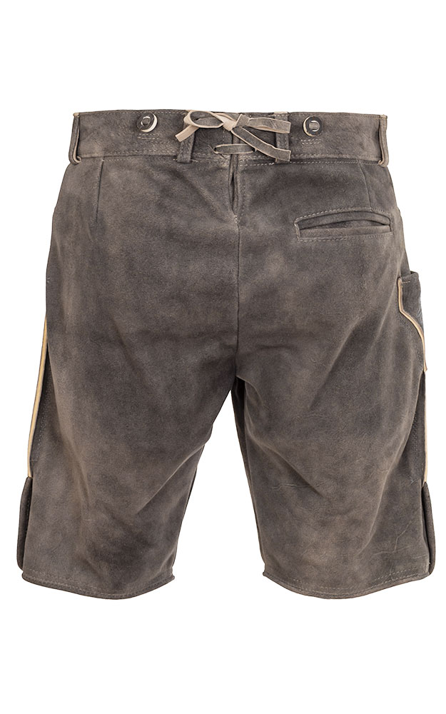 Lederhose Wildleben ohne Träger, graubraun/silber
