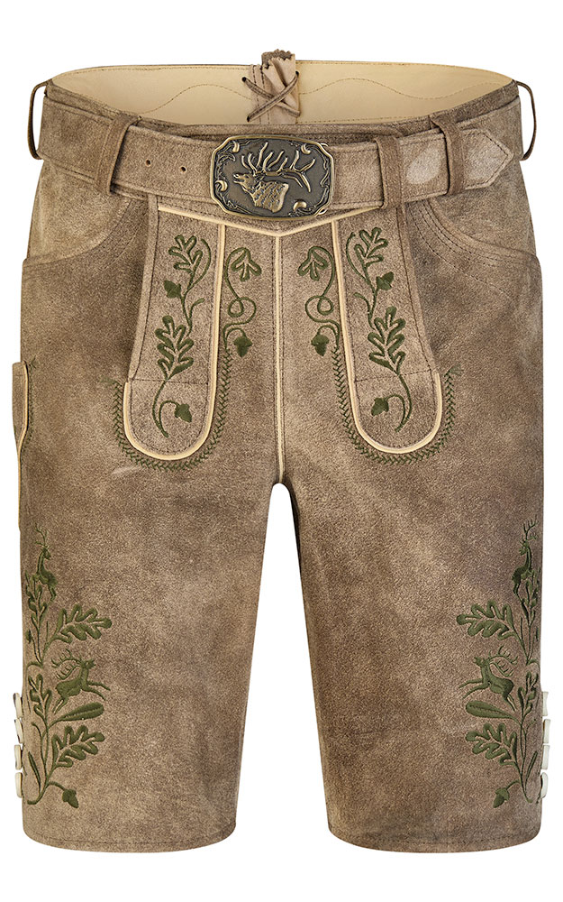 Lederhose Harry mit Gürtel, hellbraun