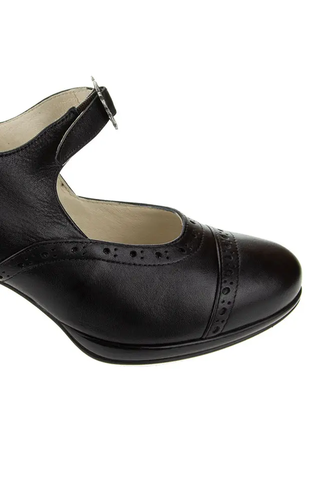 Nappa-Schuhe 6142, schwarz Riemen