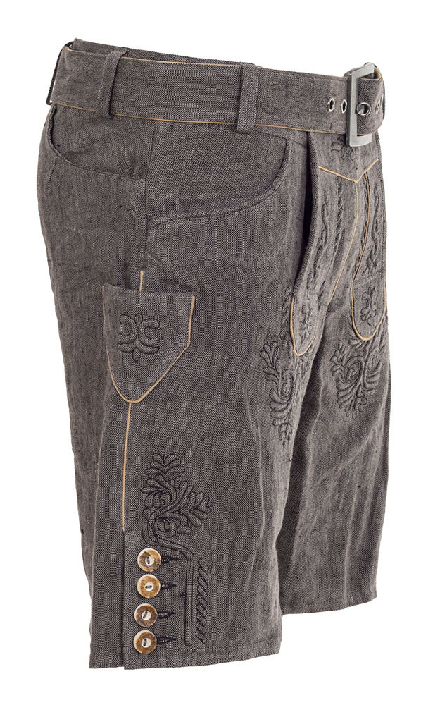 Stofflederhose Leinen, grau