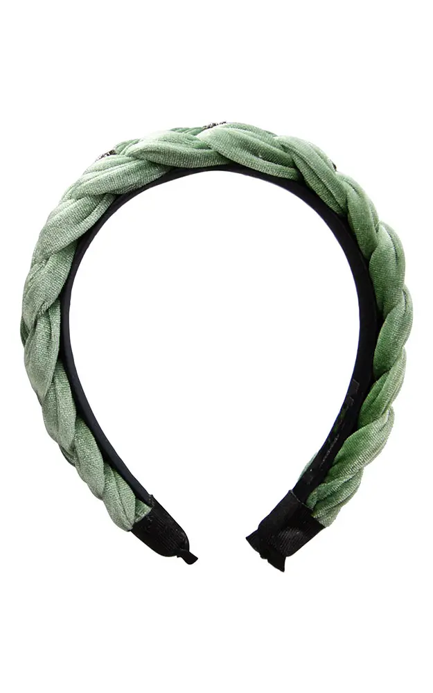 Samt-Haarreif, salbeigrün