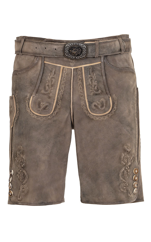 Lederhose Fuschlsee mit Gürtel, beige