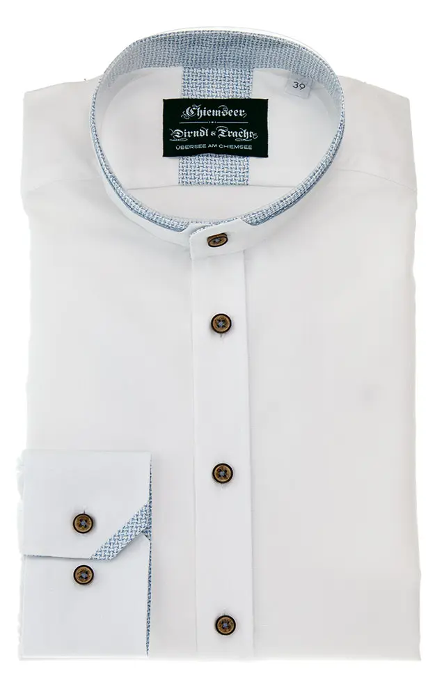 Hemd 3012, weiß/blau SK - Slim fit