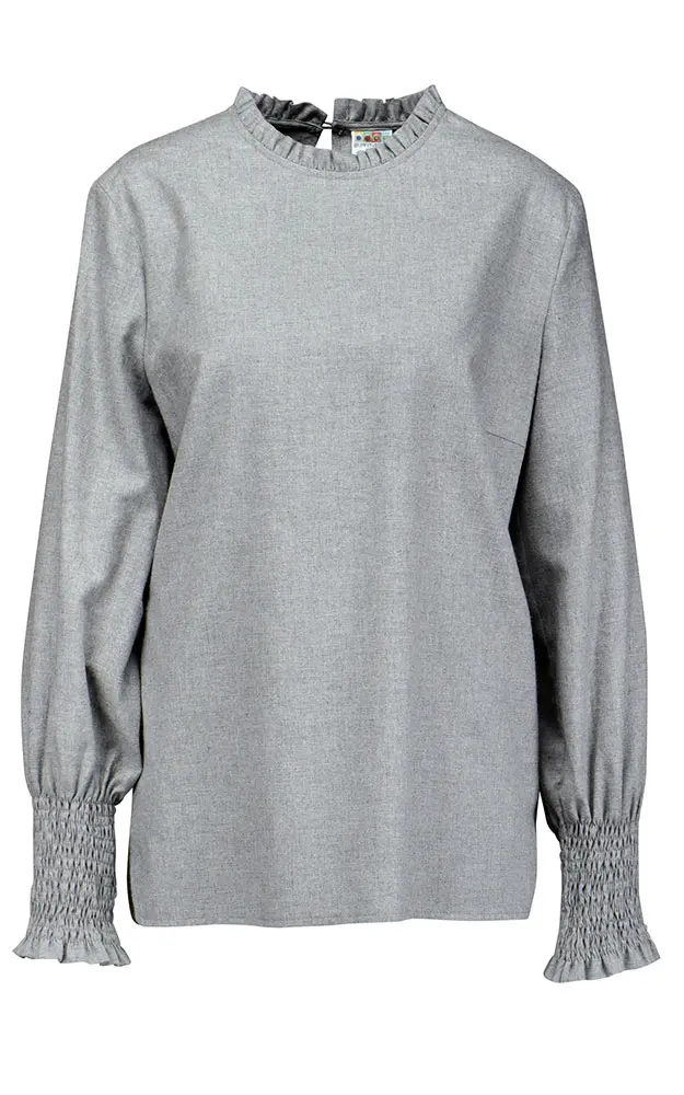 Trachtenbluse 32645, hellgrau