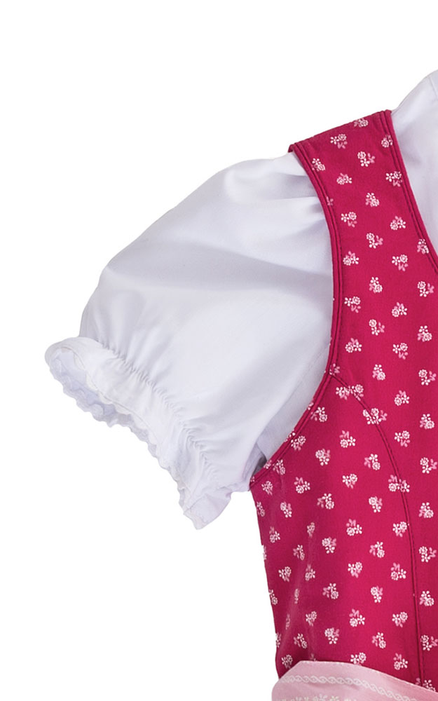 Kinderdirndl Wallersee mit Schürze u. Bluse, pink