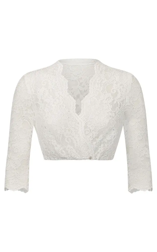 Dirndlbluse Mariella, cremeweiß Glitzer