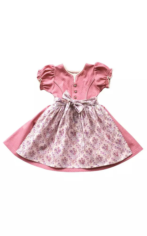 Baby-Dirndl Elena mit Schürze, altrosa
