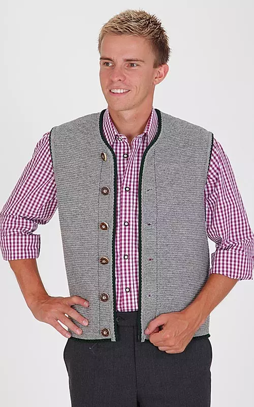 Strickweste Gierli, steingrau/tanne