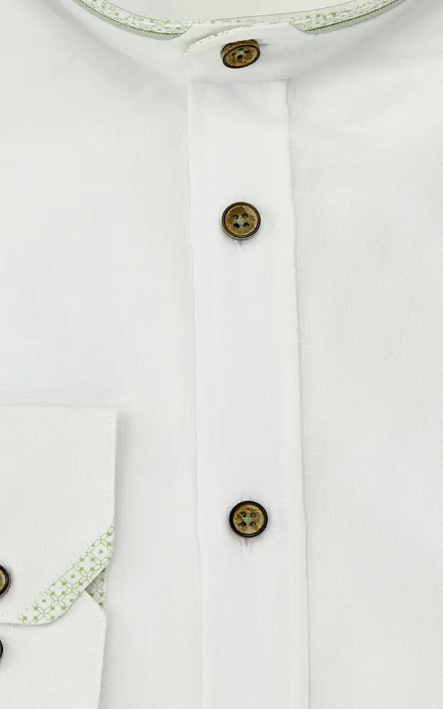 Hemd 3012, weiß/grün - Slim fit