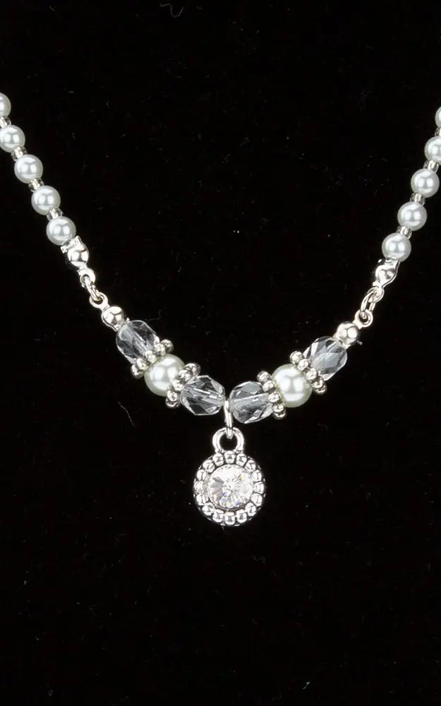 Kette 51299-48377, Perle silber kristall