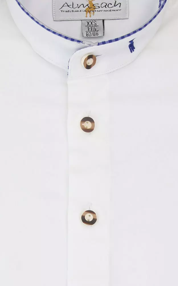 Kinderhemd 923, SK weiß Kragen blau