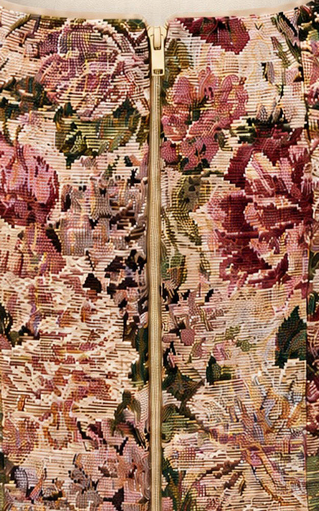 Mieder Jacquard Blumen, rot