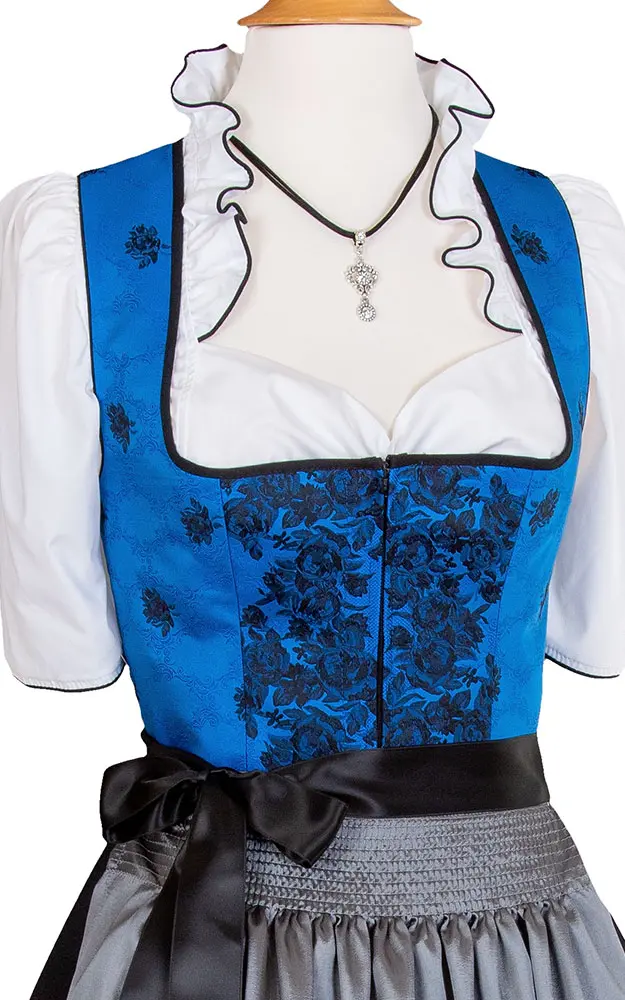 Blusendirndl Miesbach /E royalblau, mit Schürze