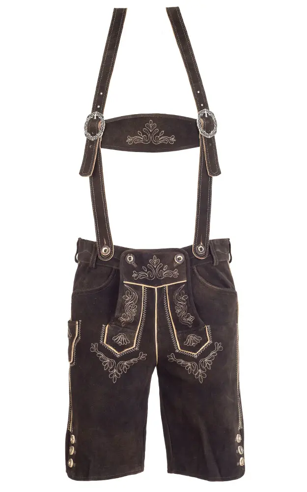 Lederhose Wasi-S mit Träger, wild torf