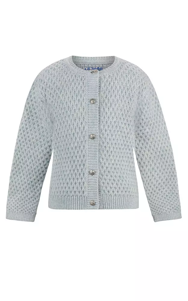 Kinder-Strickjacke, rauchblau