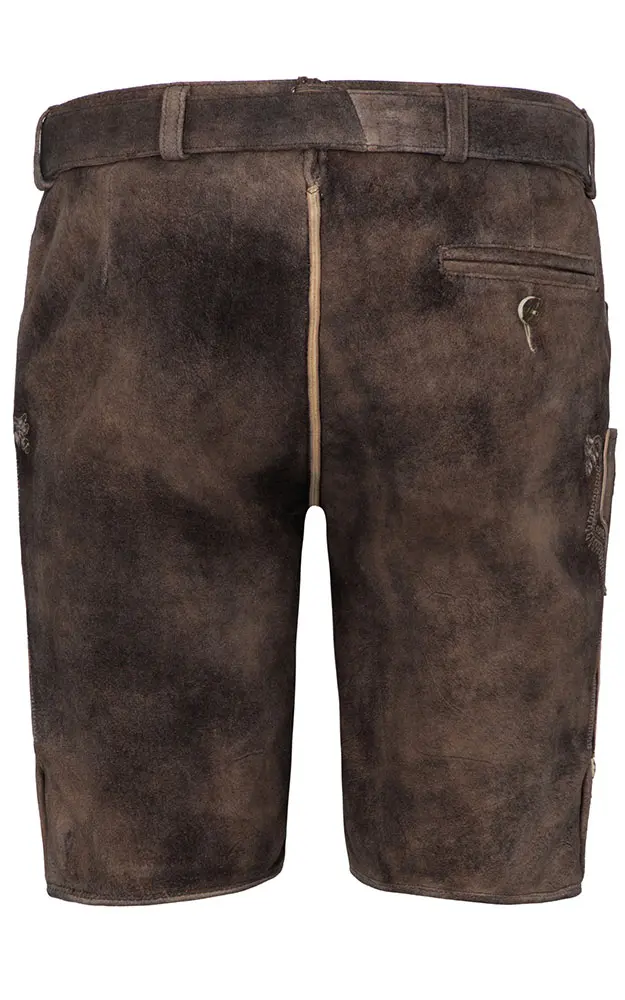 Lederhose Steinbach mit Gürtel, marone