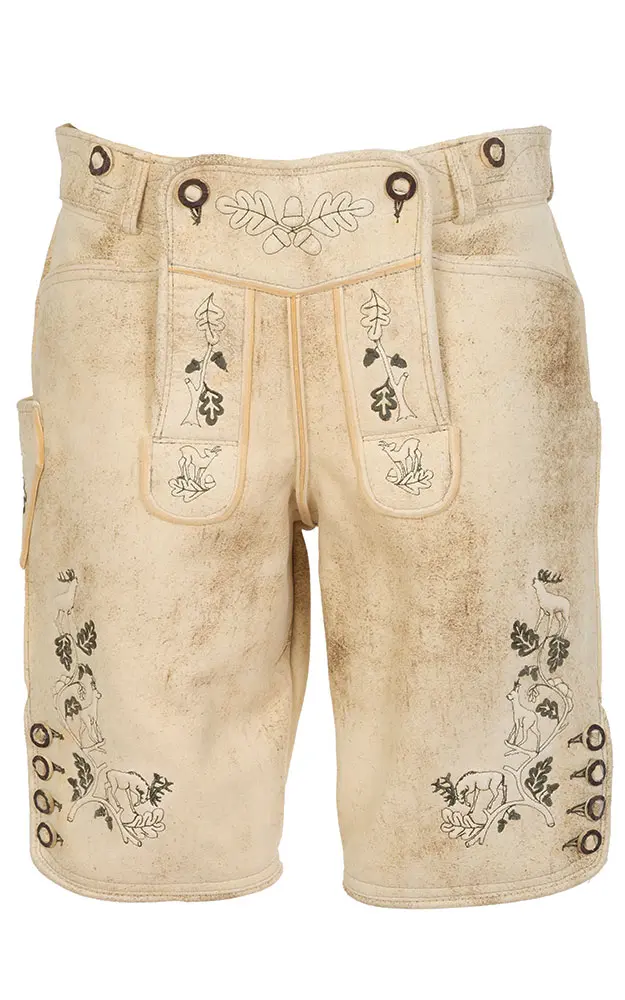 Lederhose Sumatra ohne Träger, hellbraun