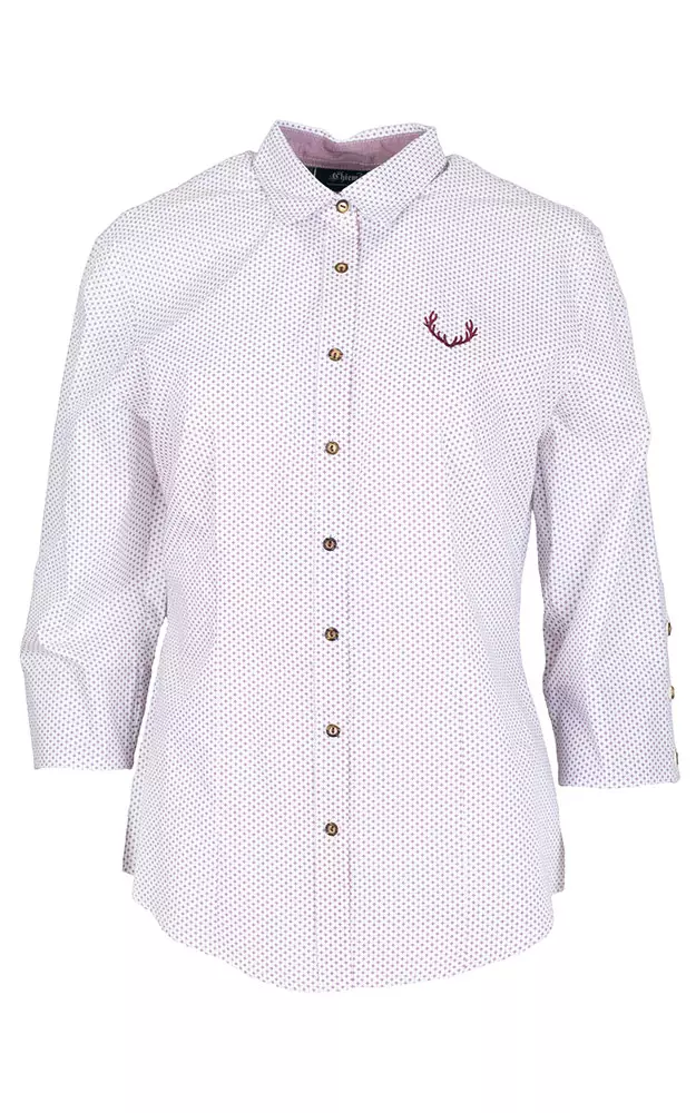 Trachtenbluse 6905 8448, weiß Kreuze beere