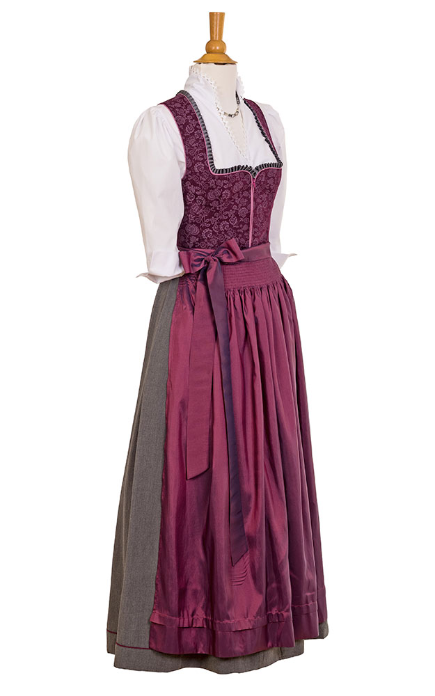 Blusendirndl Riegsee /E2 beere/grau, ohne Schürze
