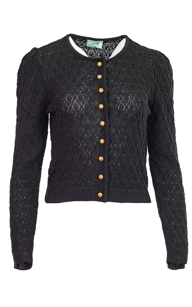 Strickjacke Pa, schwarz