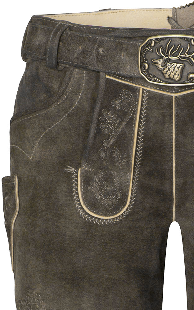 Lederhose Everest mit Gürtel, storm