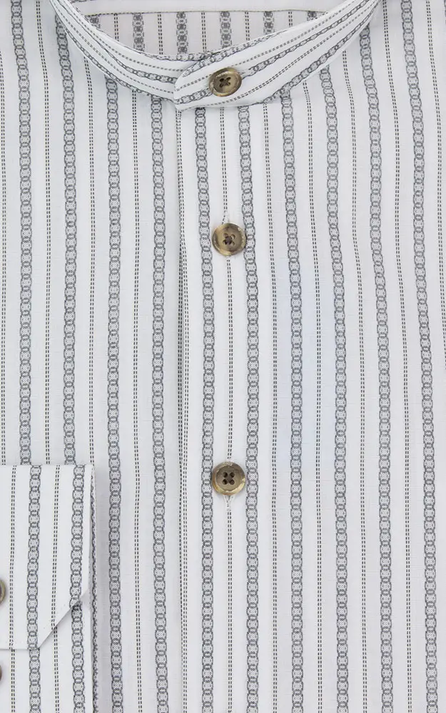 Hemd 3010, weiß/grau gestreift - Slim fit