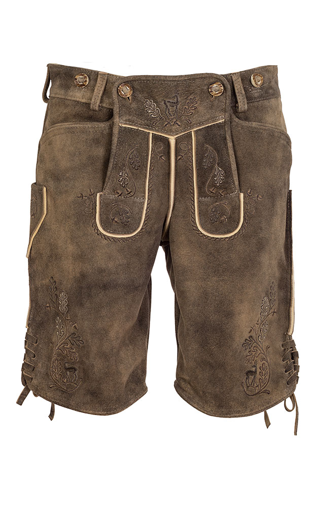 Lederhose Franz ohne Träger, espresso/braun