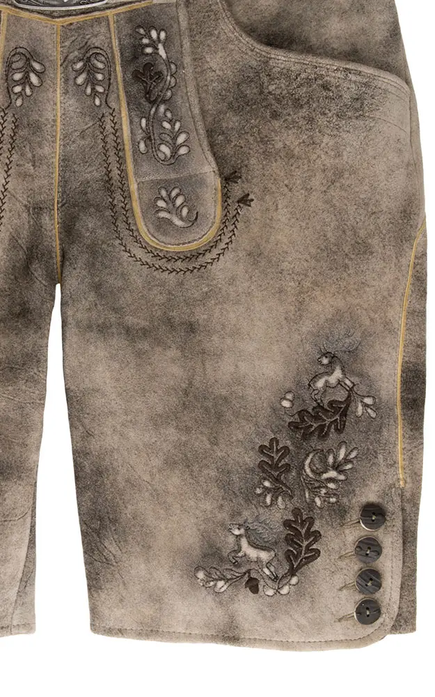 Lederhose Davis mit Gürtel, oxford