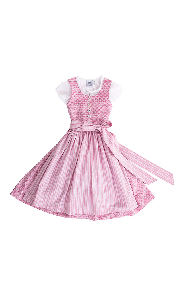 Kinderdirndl Wallersee mit Schürze u. Bluse, rosa