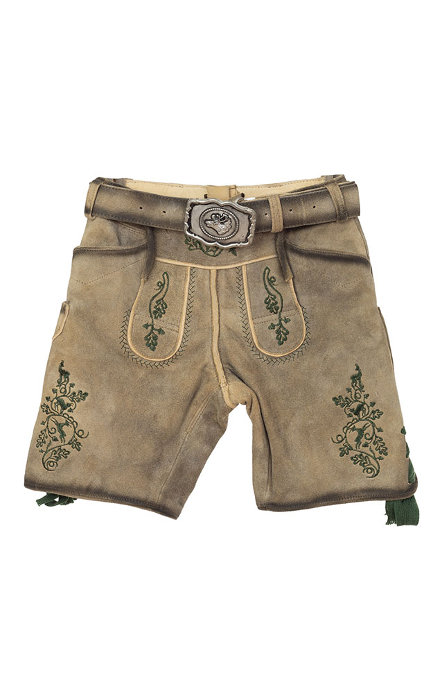 Kinder-Lederhose 7601 mit Gürtel, beige