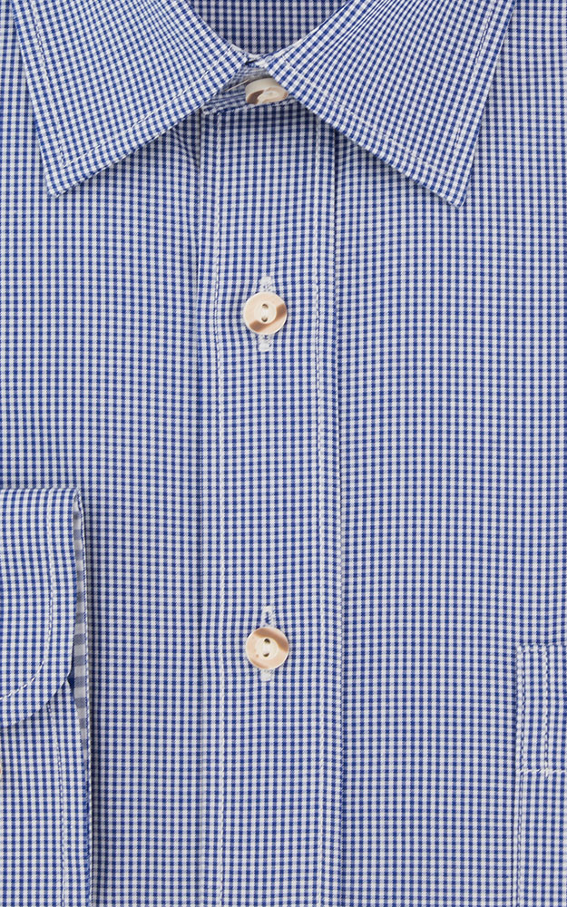 Hemd HE 627, # mittelblau/weiß