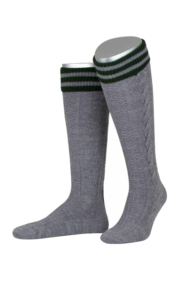 Kniestrümpfe L18995, mittelgrau/tanne