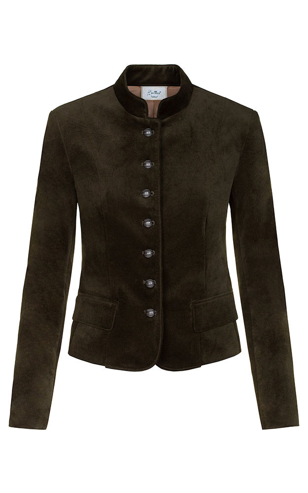 Jacke Gabriele Samt, grün - Stretch