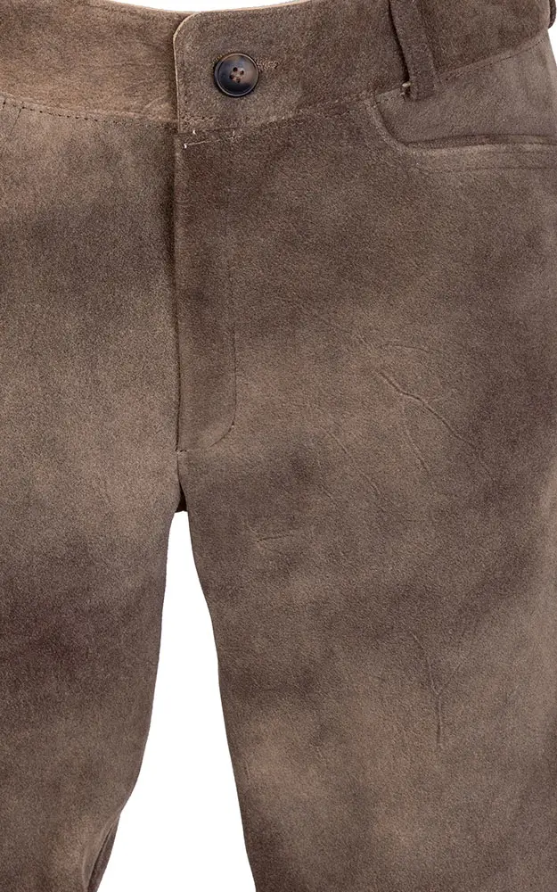 Lederhose Stulpen ohne Träger & Stick, eiche