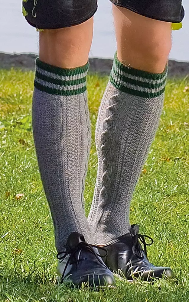 Kniestrümpfe Nr. 49, grau/grün