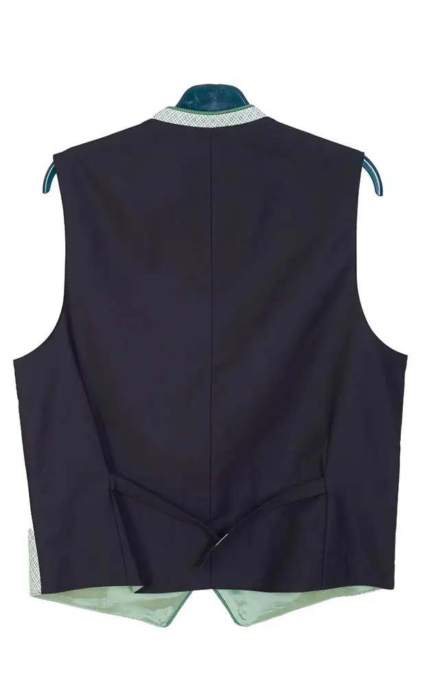 Weste Norbert, grün/beige gemustert - Slim fit