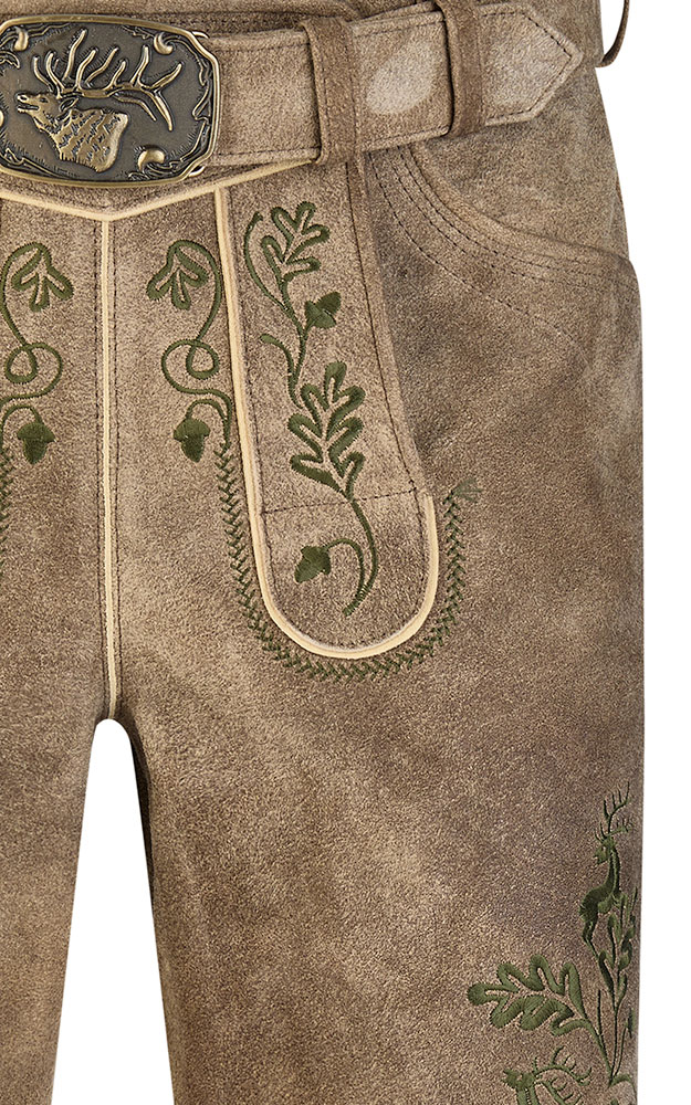 Lederhose Harry mit Gürtel, hellbraun