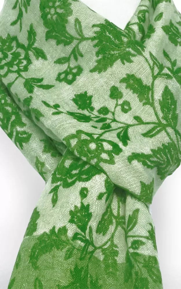 Schal Blumen, grün