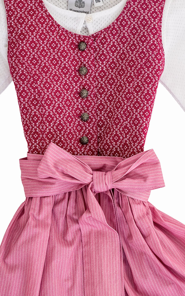 Kinderdirndl Wallersee, mit Schürze u. Bluse beere
