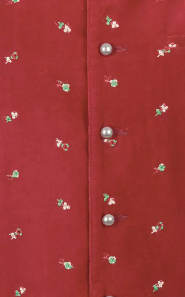 Kinderweste Samt bestickt, weinrot