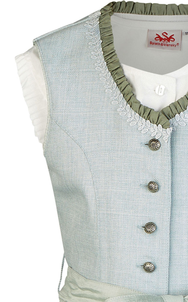 Kinderdirndl Holly mit Bluse & Schürze, mintgrün