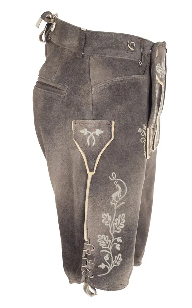 Lederhose Sepp ohne Träger, grau