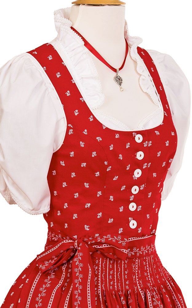 Blusendirndl Lindensee /E rot, ohne Schürze