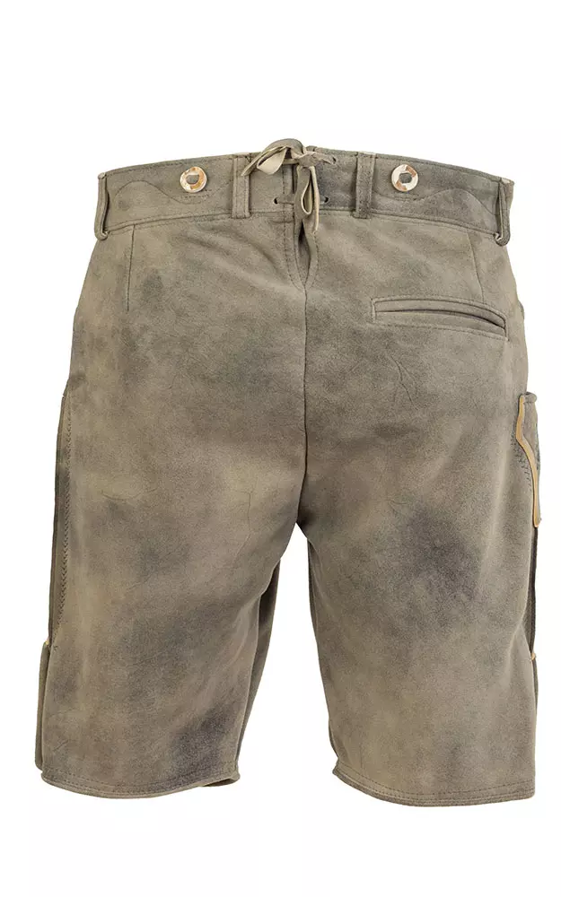 Lederhose Wildleben ohne Träger, beige/grau