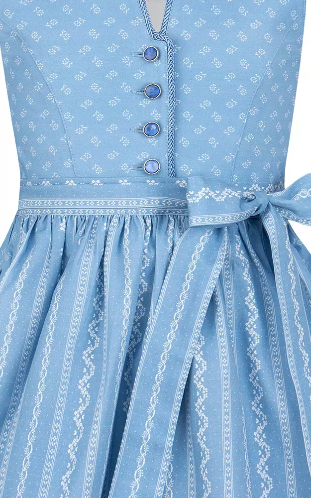 Kinderdirndl Lena mit Schürze, hellblau