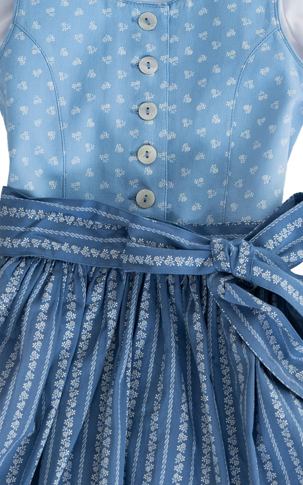 Kinderdirndl Wallersee mit Schürze u. Bluse, hellblau