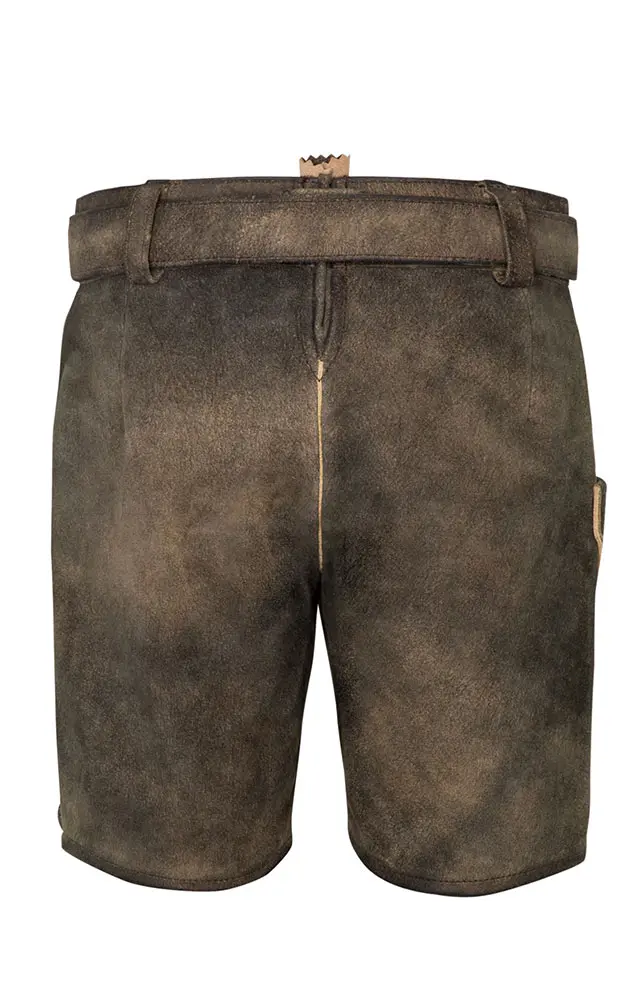 Kinder-Lederhose Achill mit Träger/Gürtel, espresso