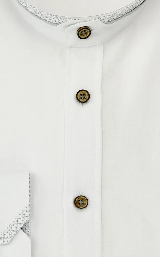 Hemd 3012, weiß/grau - Slim fit