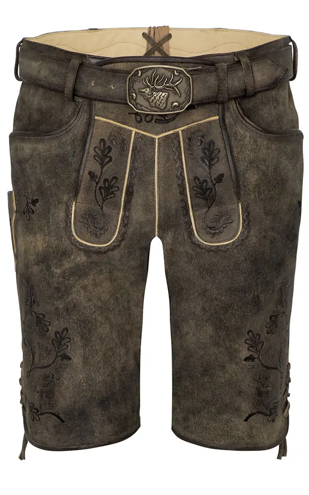 Lederhose Archibald mit Gürtel, caribo