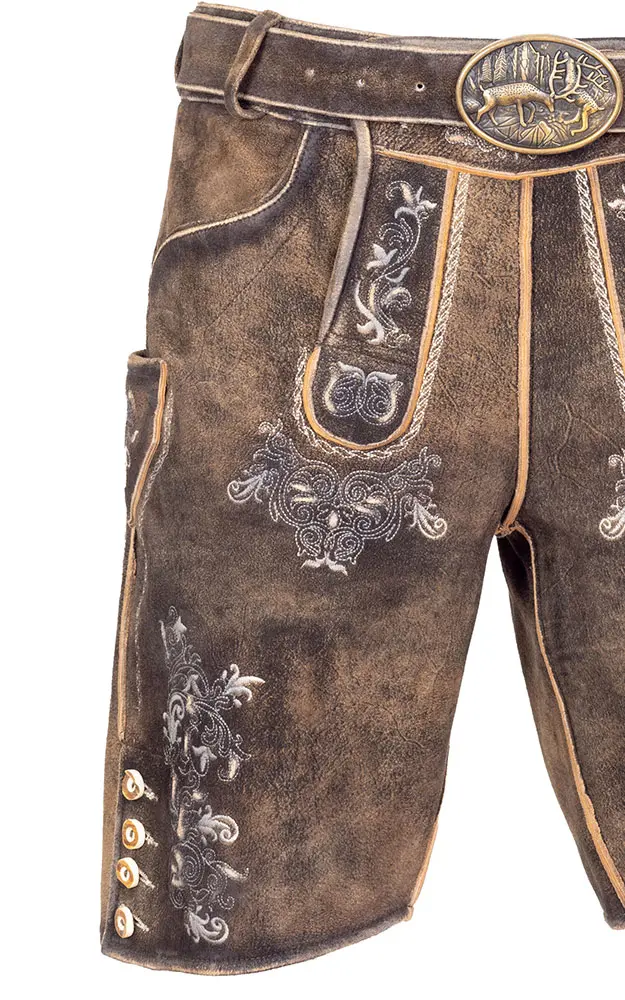 Lederhose Altrei mit Gürtel, braun